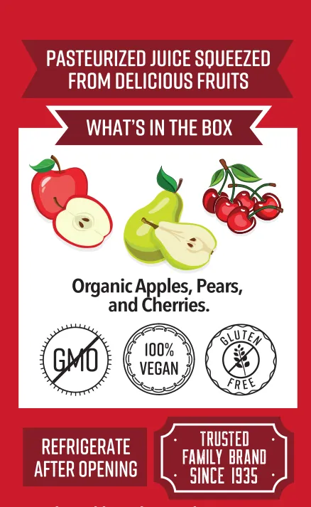 Lakewood Littles Organic Cherry Fusion Juice Boxes | 4 x 8-Packs - Image 3