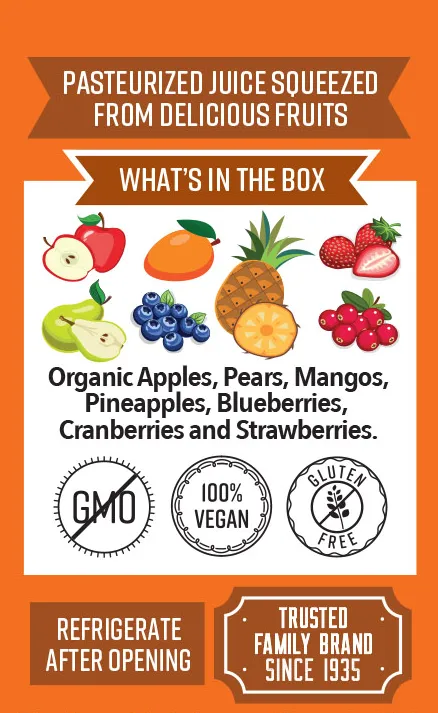 Lakewood Littles Organic Tropical Punch Juice Boxes | 4 x 8-Packs - Image 3