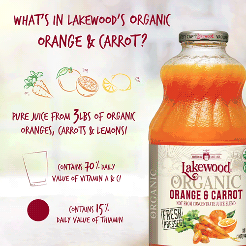 Lakewood Organic Orange & Carrot Juice Blend | 32oz - Image 4